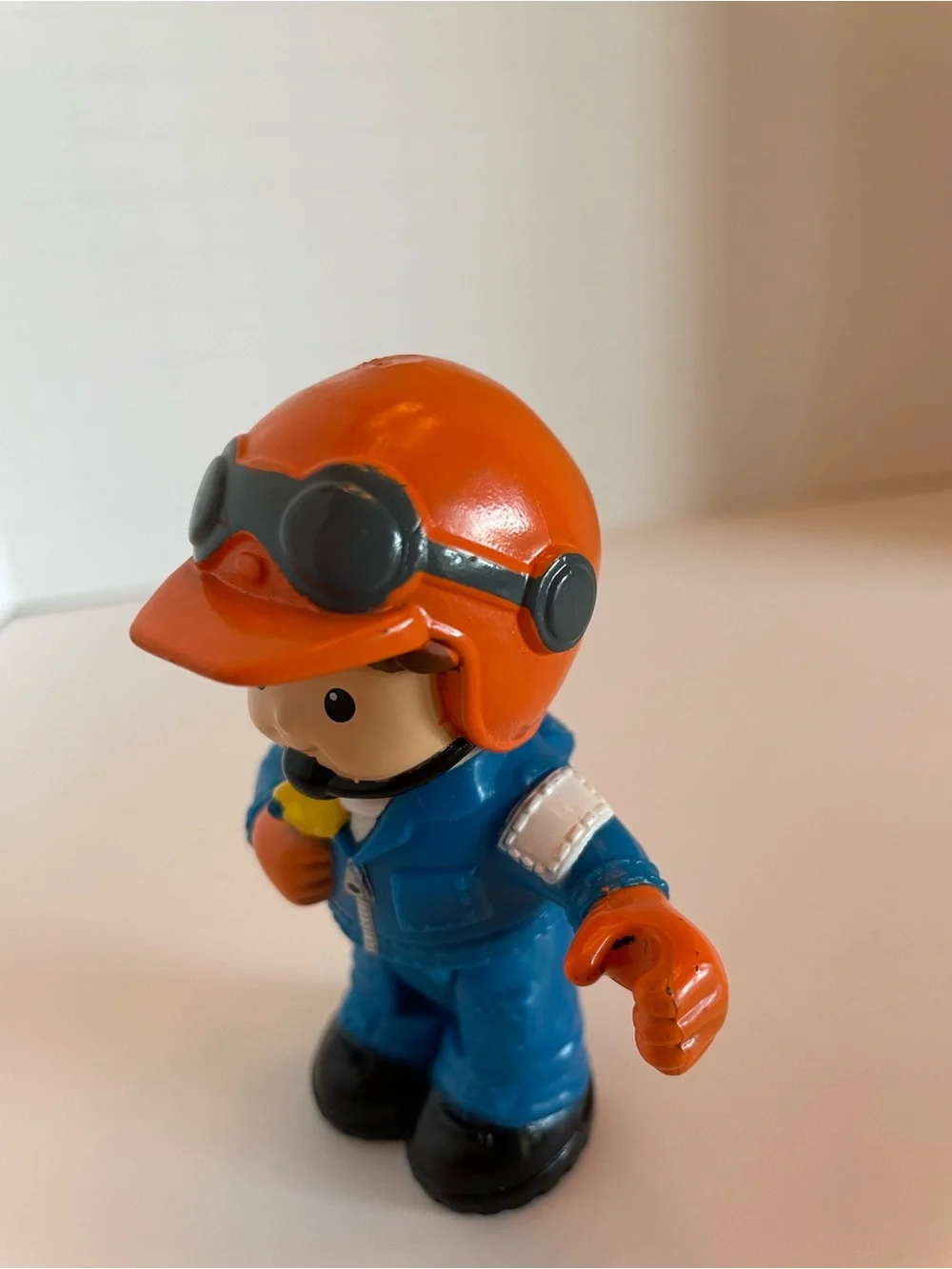 Fisher-Price Red Helicopter with Orange-Helmet Pilot